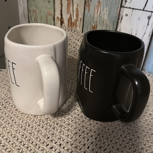 Rae Dunn Coffee Mugs- Set of 2 Black & White - Picture 2 of 5